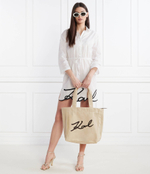 Сумка-шопер signature canvas Karl Lagerfeld - кремовый(240W3884)
