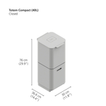 Контейнер для мусора с двумя баками totem compact, 40 л, белый