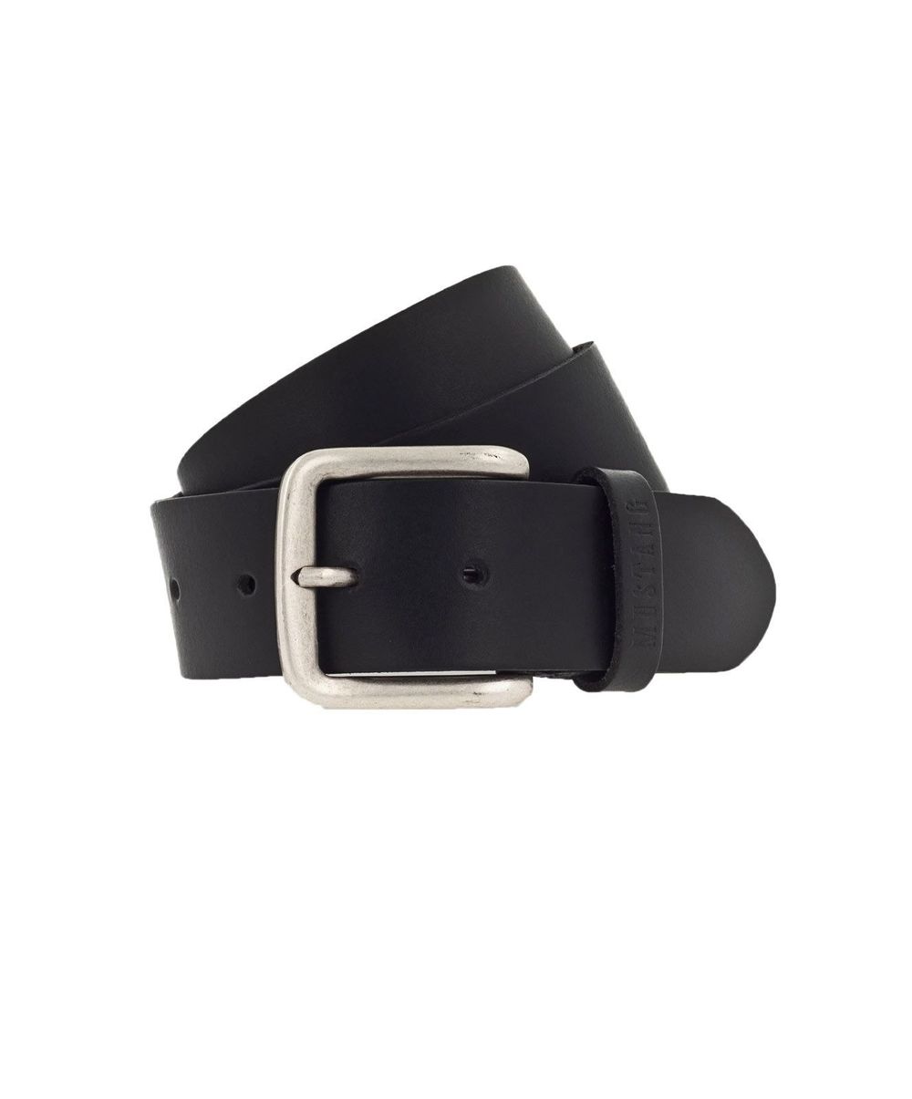 Ремень взрослый MUSTANG Leather belt in 40 mm with buckle in silver antique