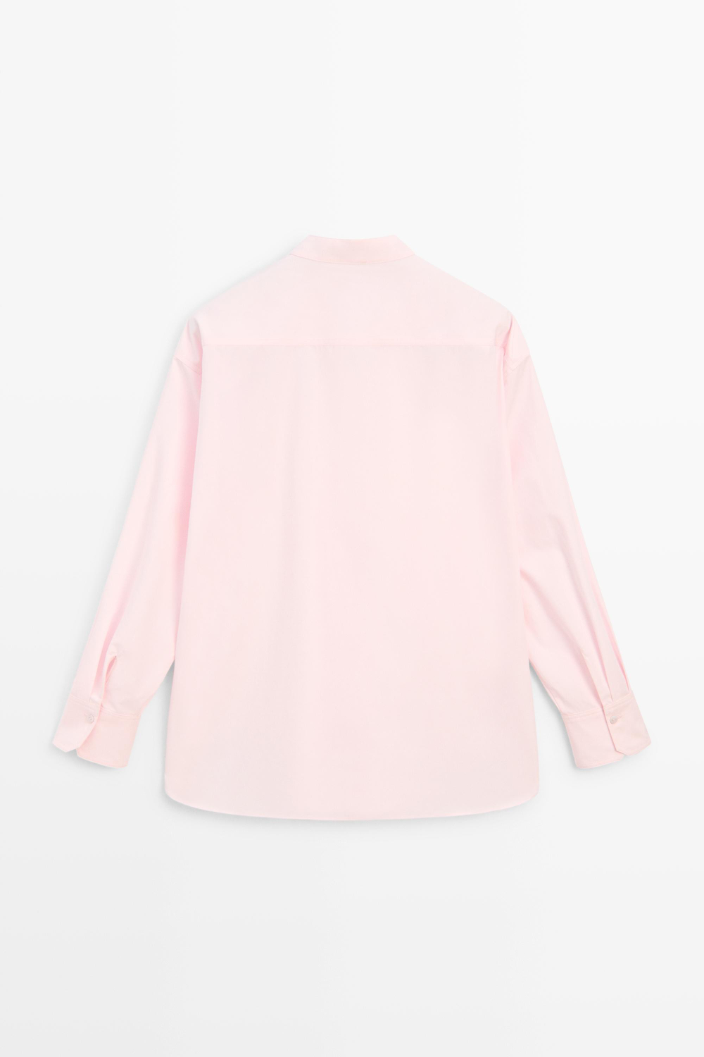 Massimo Dutti Рубашка из хлопка с воротником-стойкой, цвет глины