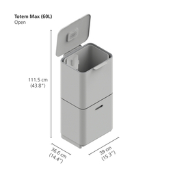Контейнер для мусора с двумя баками totem max, 60 л, белый
