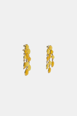 ZARA СЕРЬГИ С ДЕТАЛЯМИ ИЗ СМОЛЫ, ЖЕЛТЫЙ