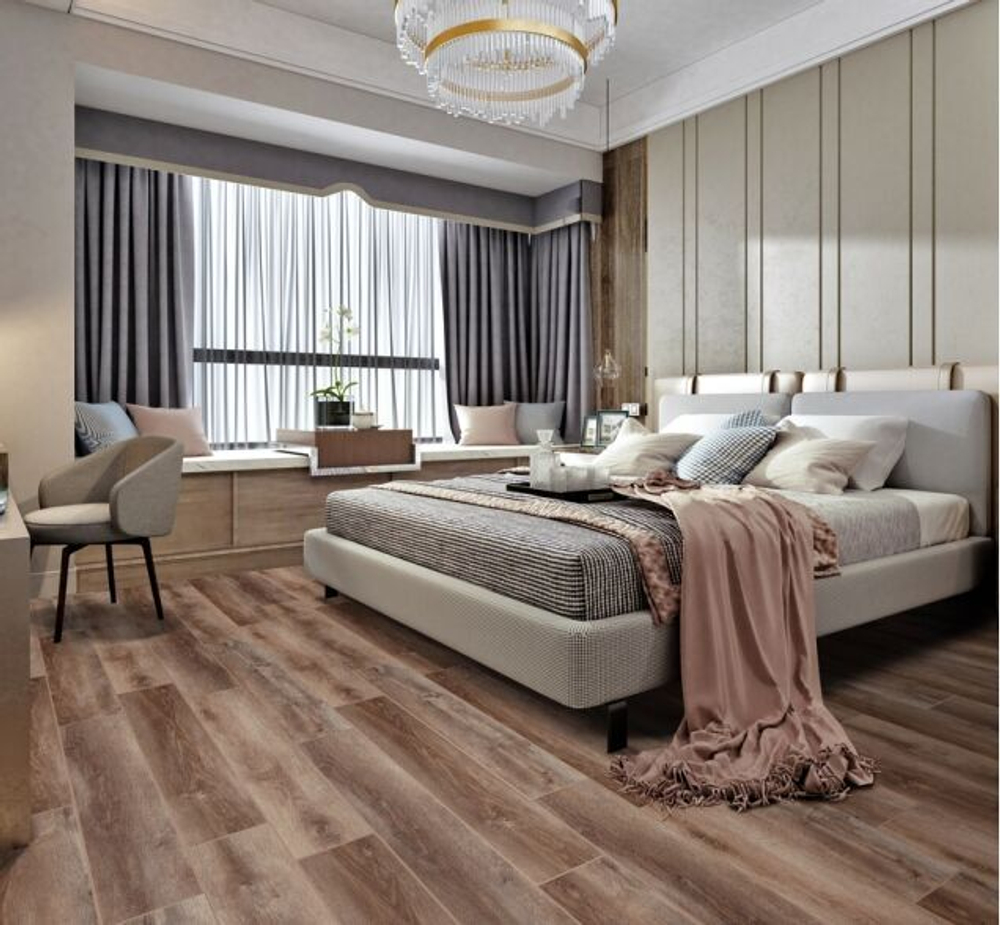 Кварцевый SPC ламинат Cronafloor Wood Дуб Охрид 1220/180/4 мм.