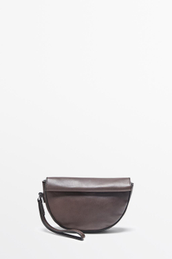 Massimo Dutti Мини-сумка через плечо, кожа наппа, пестро-коричневый