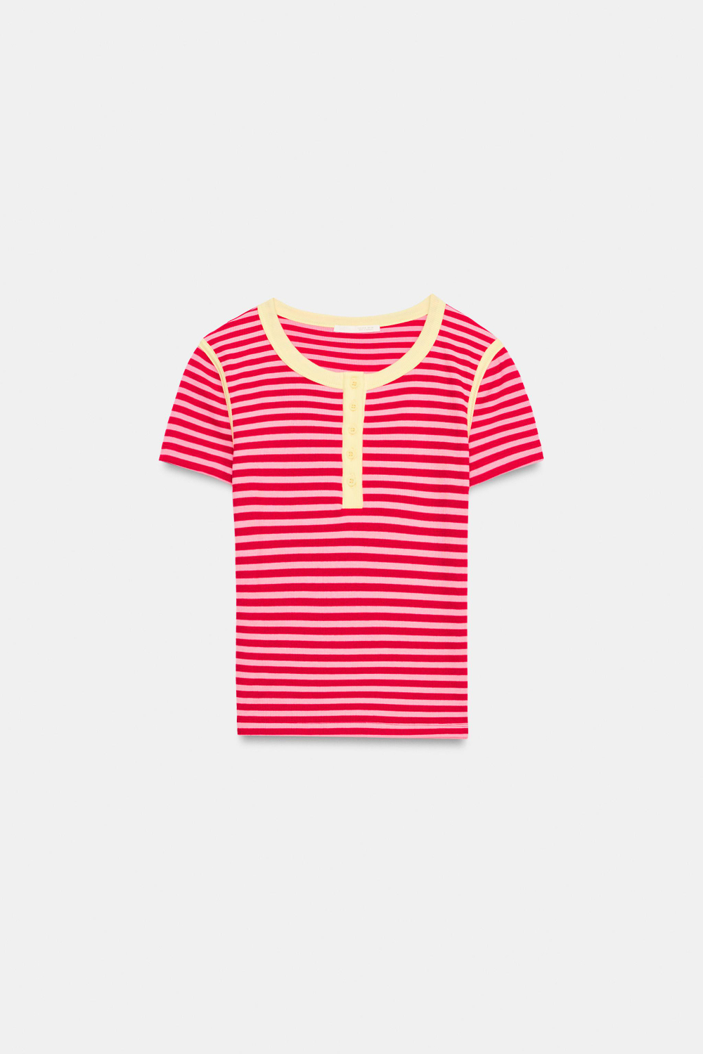 ZARA ФУТБОЛКА В ПОЛОСКУ, РОЗОВЫЙ