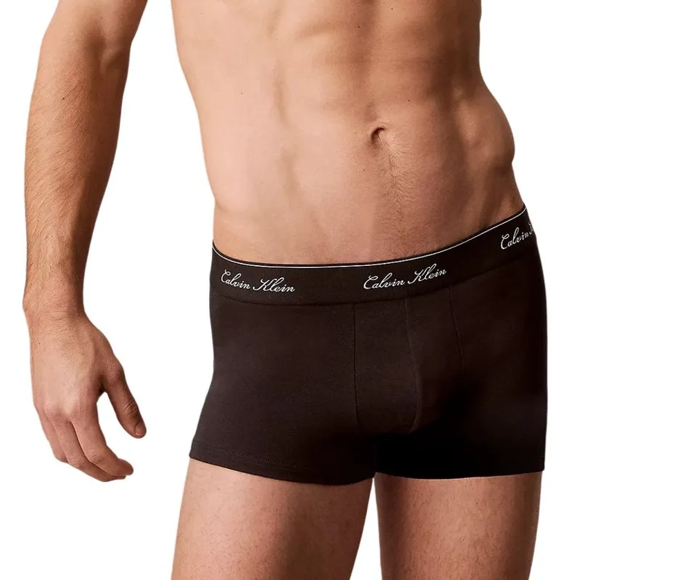 Мужские спортивные боксеры Calvin Klein Icon Cotton Stretch Script Low Rise Trunks 3P - multicolor