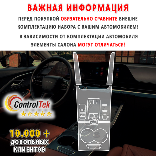 OMODA C5 (2022) - комплект защитных матовых пленок 2 в 1. Пленка защитная ControlTek HYBRID со слоем TOP COAT. Толщина: 6 mil. (175 мкм.)
