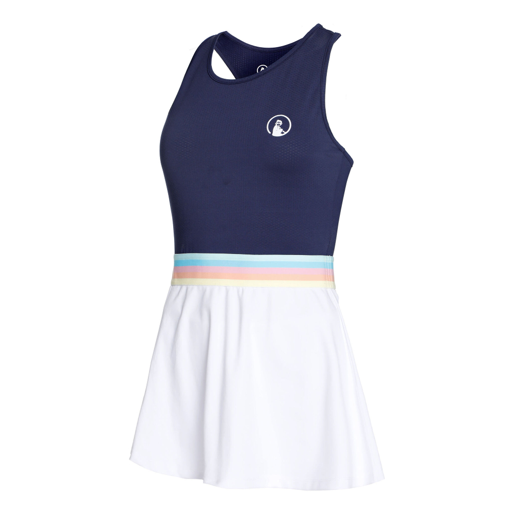 Женская теннисное платье Quiet Please Rainbow Champions Dress Women - White, Blue