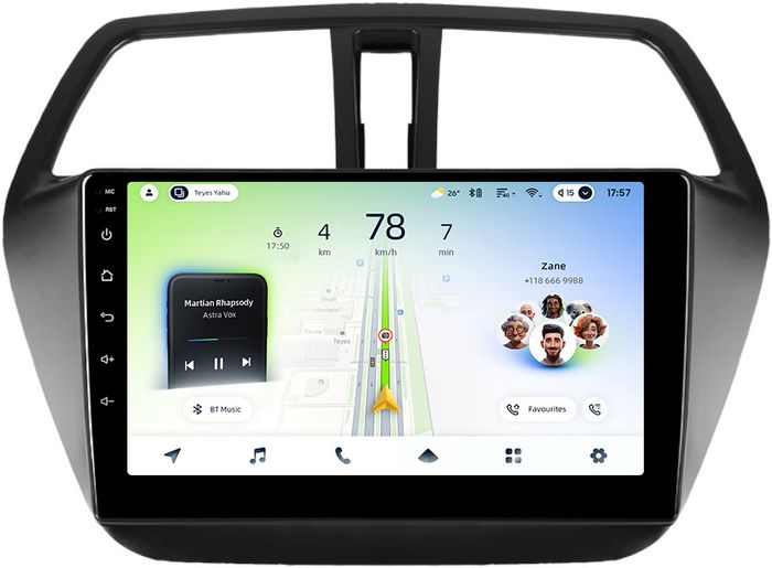 Магнитола для Suzuki SX4 2 2013-2021 (штатная КЗВ) - Teyes CC4L-DTS монитор 9" IPS, Android 14, Быстрая, Snapdragon 662, CarPlay, 4G SIM-слот