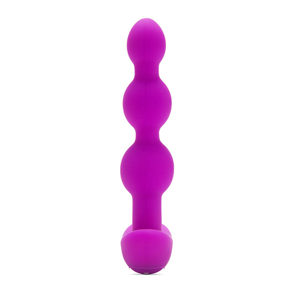 Анальные премиум-бусы с 2 моторами цвет фуксия 13,8см b-Vibe Triplet Anal Beads BV-005-FUC