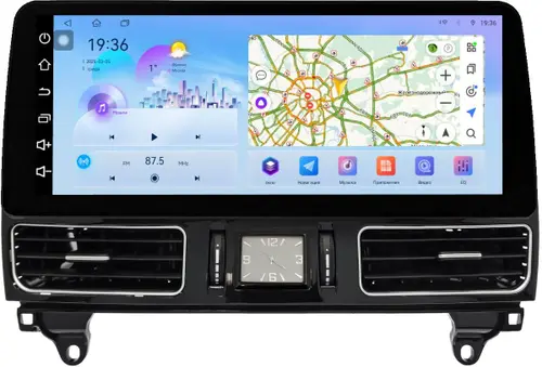 Магнитола для Mercedes-Benz ML W166, GL X166 2011-2015 NTG 4.5/4.7 (рамка LUX) - FarCar S500+TS10 монитор 12.3" 2K QLED на Android 14, Быстрая, CarPlay, 4G SIM-слот