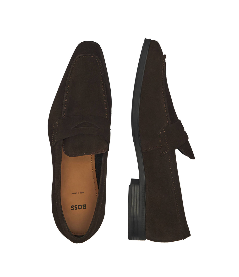 Кожаные мокасины theon BOSS BLACK - коричневый(50523062)
