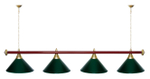 Лампа STARTBILLIARDS 4 пл. (плафоны зеленые,штанга зеленая,фурнитура золото)