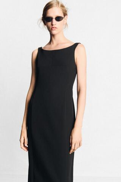 ПЛАТЬЕ МИДИ С ВЫРЕЗОМ ЛОДОЧКА — ZARA