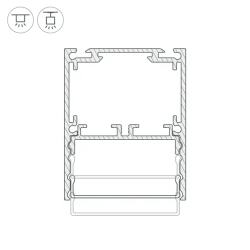 Профиль SL-LINE-4050-3L-2000 ANOD BLACK (Arlight, Алюминий) 044670