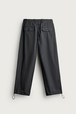 ZARA X AARON LEVINE БРЮКИ RELAXED FIT ИЗ ХЛОПКА, ЧЕРНЫЙ
