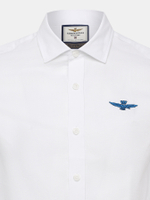 Рубашка муж. AERONAUTICA 1219 белая лого голубым