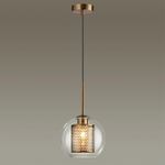 4939/1 PENDANT ODL22 401 античн.бронза/металл/прозрачный/стекло Подвес E27 1*40W CLOCKY