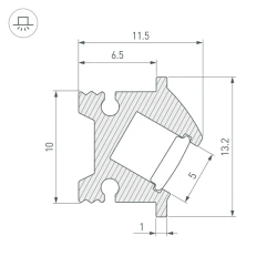 Профиль SL-BEVEL-H12-F13-2000 ANOD (Arlight, Алюминий) 043748