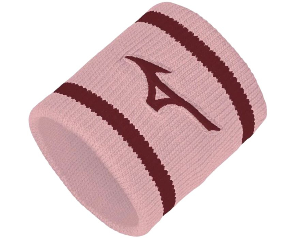 Теннисные напульсники Mizuno Short Wristband With Line 2P - pinkesque/lava falls