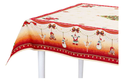 Скатерть прямоугольная 140х180см Mix&Match Home Новогодние игрушки красная