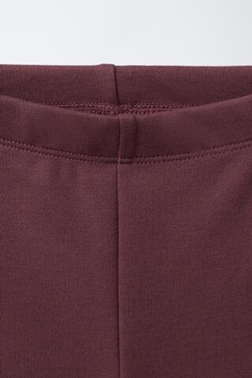 ZARA ЛЕГИНСЫ FLARE ИЗ ТКАНИ PUNTO ROMA С БАНТАМИ, БАКЛАЖАННЫЙ