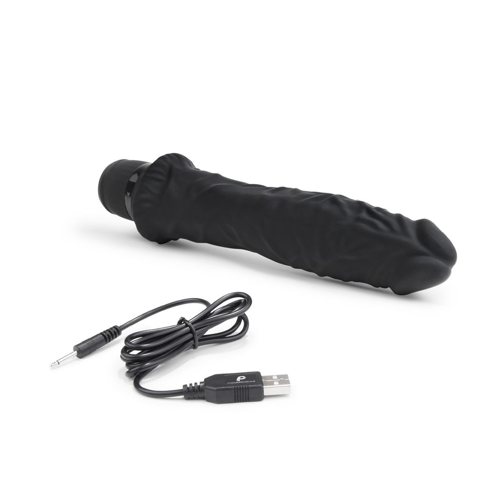 Черный вибратор-реалистик 8 Girthy Realistic Vibrator - 24,5 см. (Цвет: черный)