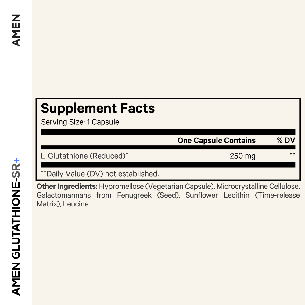 Codeage, Amen, Glutathione-SR+, 60 растительных капсул (250 мг в 1 капсуле)