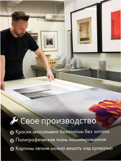 Картина Пламенный рассвет модульная 50x70см 3шт.