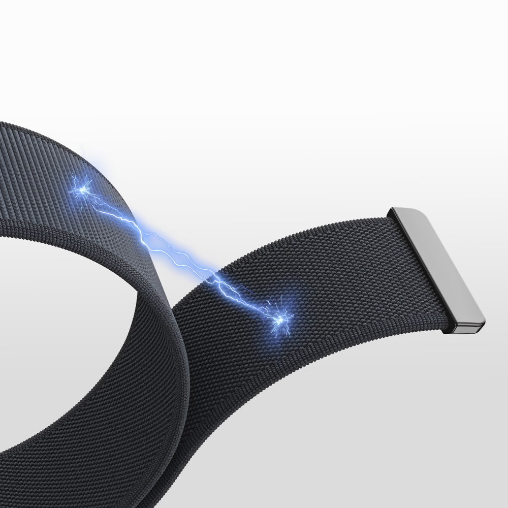 Ремешок черного цвета с магнитной фиксацией для смарт часов Apple Watch размером 42, 44, 45, 46, 49MM, серия Strap (YM Series) от Dux Ducis
