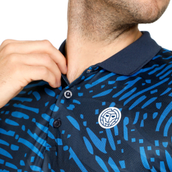 Мужское теннисное поло BIDI BADU Fingerprint Polo Men - Dark Blue, Blue