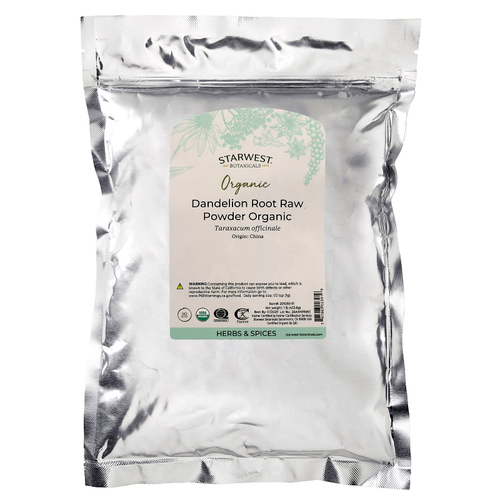 Starwest Botanicals, Органический необработанный порошок из корня одуванчика, 453,6 г (1 фунт)