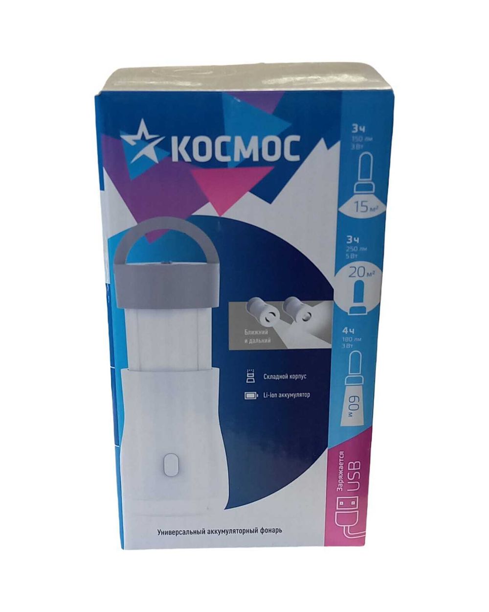 Фонарь Литиевый Аккум "Космос" КОСАс6017LED 3W