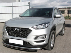 Защита переднего бампера (нержавейка) Hyundai Tucson Turbo (2018-2021) d57