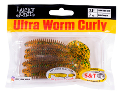 Твистеры съедоб. искусст. LJ Pro Series ULTRAWORM CURLY 3,0in (07.62)/PA19 7шт.