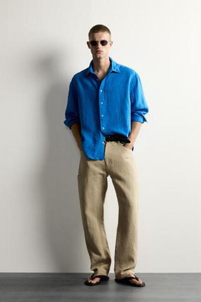 РУБАШКА RELAXED FIT ИЗ 100% ЛЬНА — ZARA · 2634/374