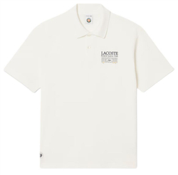 Мужское теннисное поло Lacoste Roland-Garros Edition Petit Pique - white