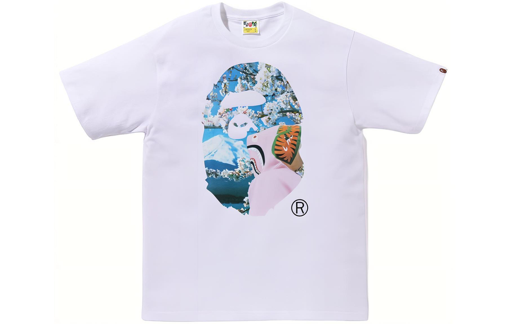 A Bathing Ape Sakura Ape Head Photo I Tee белый