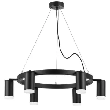 Люстра подвесная с акрилом 6*GU10 LR0163760 черный Rullo Lightstar