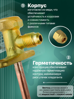 Вентиль для кондиционера FC-602, присоединительный размер 1/4"