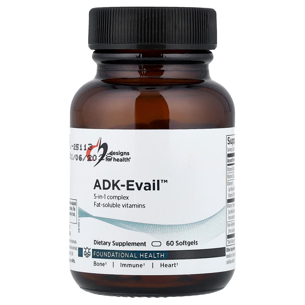 Designs For Health, ADK Evail™, жирорастворимый комплекс с глицерилом, 60 капсул