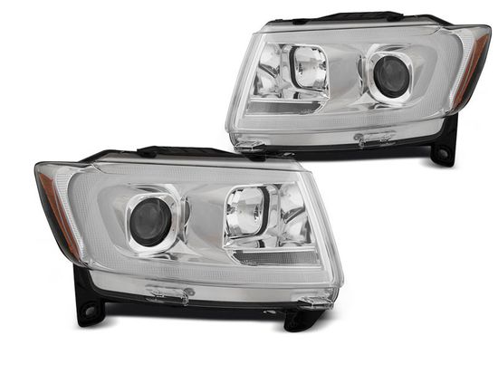 Передние фары Tube Light для Jeep Grand Cherokee WK2 (11-13) хромированные