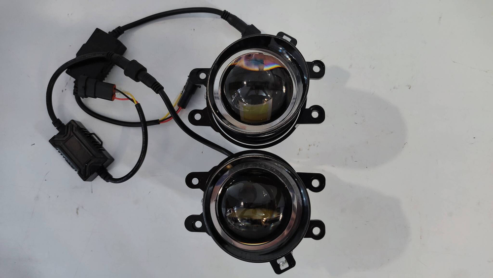 25 - BI + Желтый / ПТФ BI-LED J-25 (Ближний, дальний + желтый) би-линзы для Toyota/Lexus, светодиодные противотуманные фары (2 шт. / комплект)