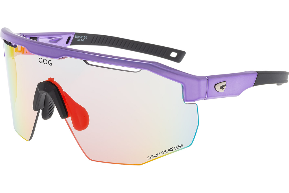Спортивные очки с диоптриями GOG Argo C / Metallic Purple/Black / Reflex Red