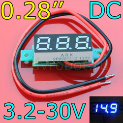 Вольтметр 0.28/DC3.2-30V/голубой