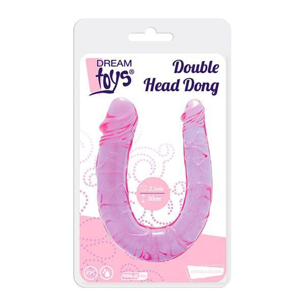 Фиолетовый двойной фаллоимитатор Double Head Dong - 30 см. (Цвет: фиолетовый)