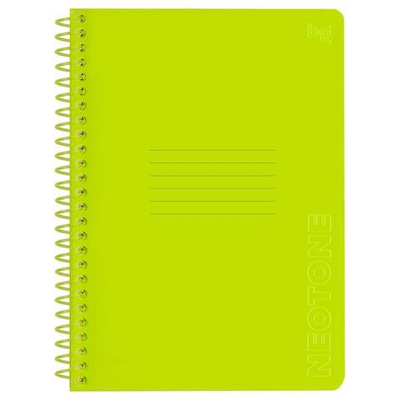 Тетрадь 96л. А5, клетка на пластиковом гребне, пластиковая обложка "Neon. Yellow" (BG)