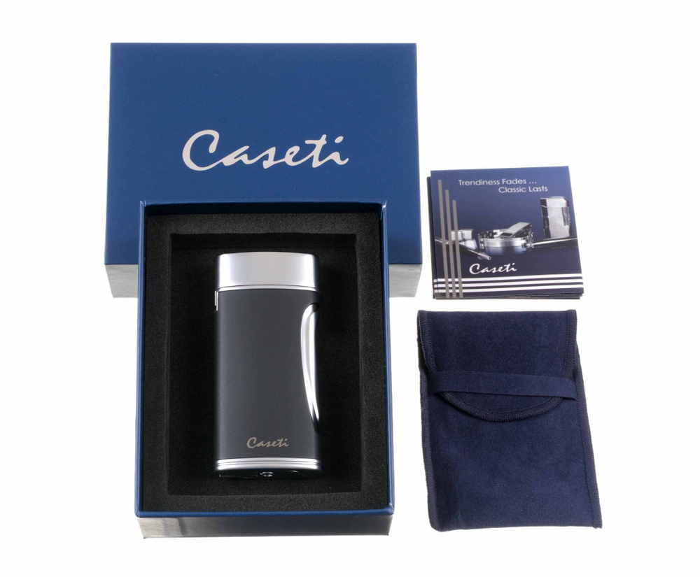 Зажигалка Caseti сигарная турбо (двойное пламя), черная CA583-1