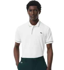 Мужское теннисное поло Lacoste Heat Regulating Mini Piqu_ Golf - white