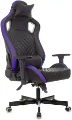 Кресло игровое Knight Outrider черный/фиолетовый ромбик экокожа с подголов. крестов. металл